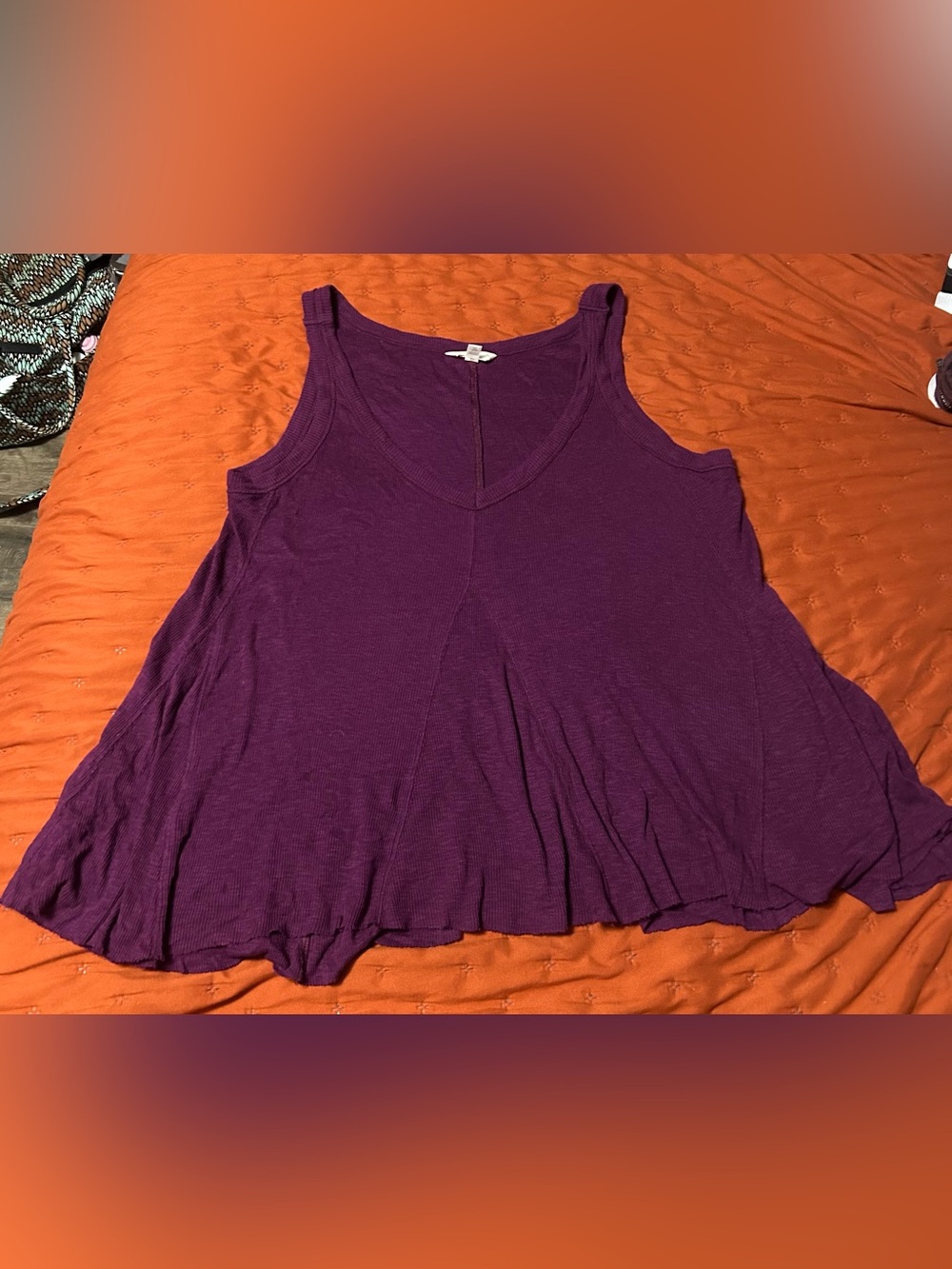 Plus size Terra & Sky Plum V-Neck Swing Tank Top